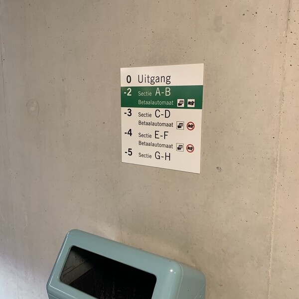 Etage aanduiding parkeergarage