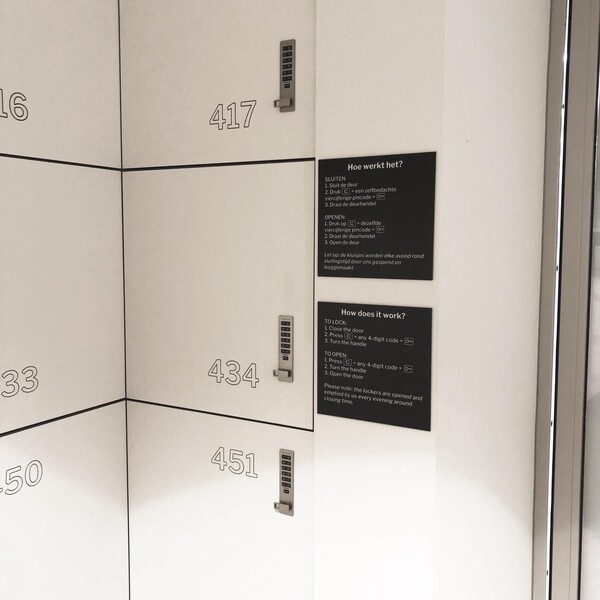 Instructie bij lockers