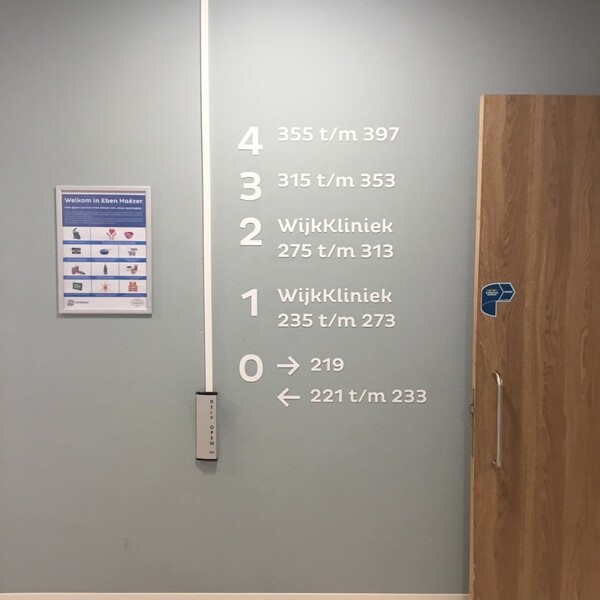 losse letters op de wand