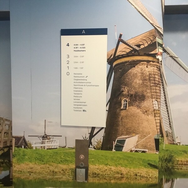 overzichtsbord bij lift