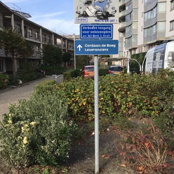 verwijsbord op paal (buiten)